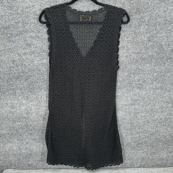 April Cornell Crochet Vest Womens Small Black Midi Cotton‎ Blend - Picture 6 of 9